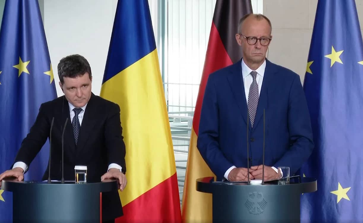 Nicușor Dan a făcut declarații alături de cancelarul german FOTO Captură video