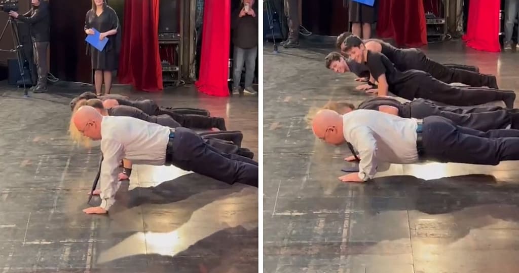 Emil Boc a făcut flotări alături de sportivi de performanță. Câte a reușit să execute