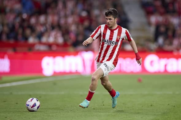 Real Sporting de Gijon v RCD Espanyol - LaLiga Hypermotion Guille Rosas of Real Sporting de Gijon in action during the L