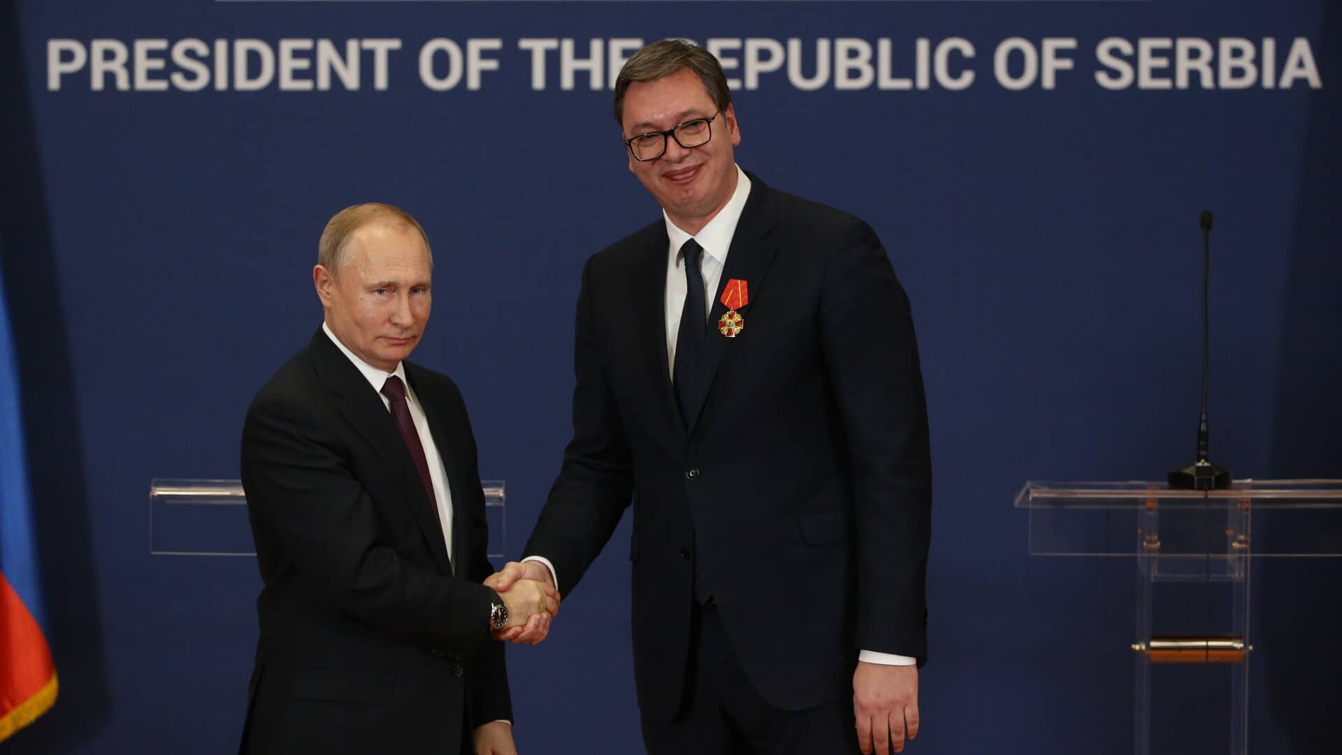 Aleksandar Vucic și Vladimir Putin