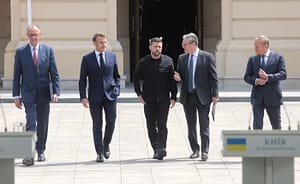 Donald Trump a fost sunat de Macron, înainte de 7 dimineața. Cum a decurs discuția cu liderii europeni reuniți la Kiev