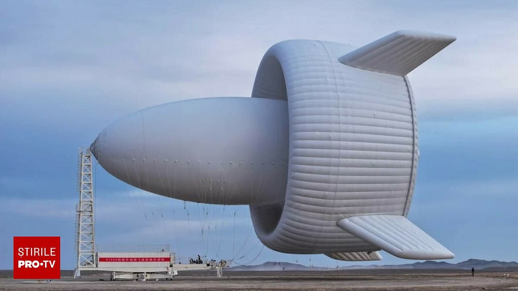 Are înălțimea unui bloc cu 13 etaje și plutește. China a lansat cea mai puternică turbină eoliană din lume