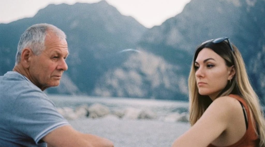 Regizoarea Lina Vdovîi față-n față cu tatăl ei. FOTO: Arhiva personală