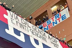 Mesaj de susținere la stadion pentru Dan Șucu » Bannerul suporterilor lui Genoa la meciul cu Milan