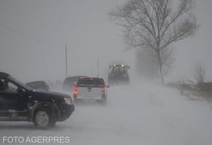 Avertisment pentru șoferi din cauza codului portocaliu de viscol puternic