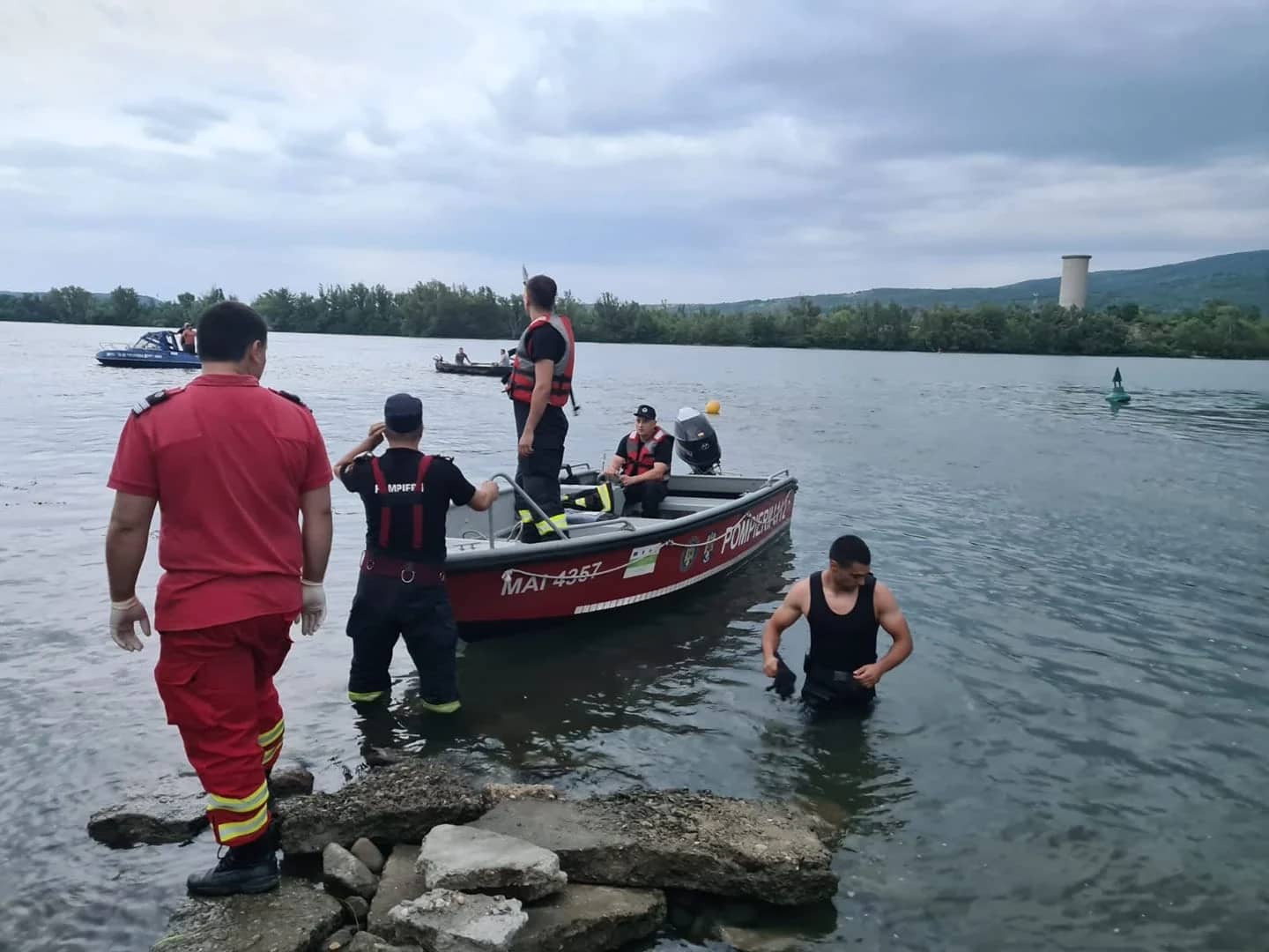 Intervenție ISU pe Dunăre. Foto: ISU Mehedinți
