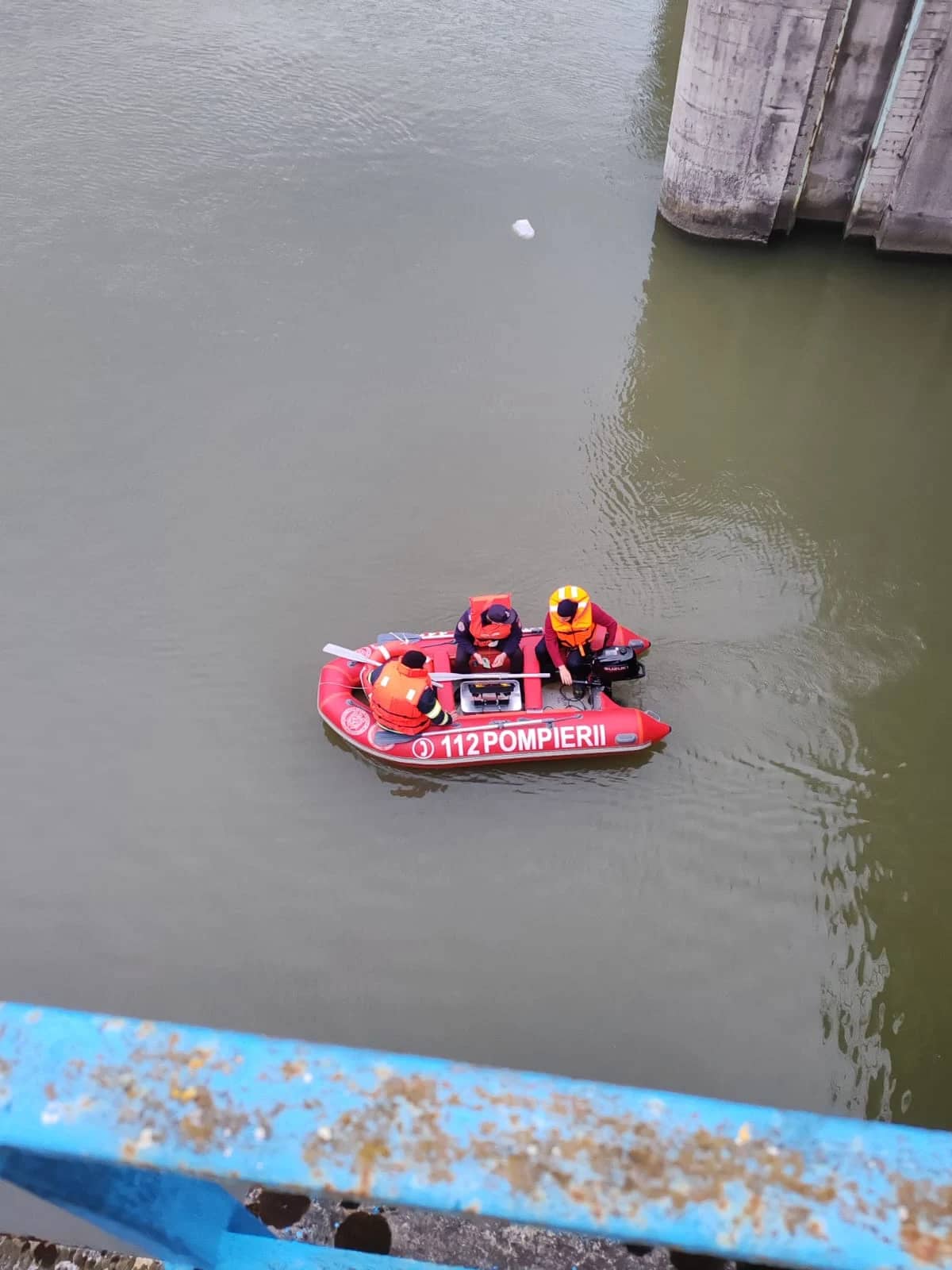 Intervenție pe râul Olt. FOTO ISU Vâlcea